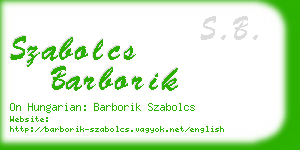 szabolcs barborik business card